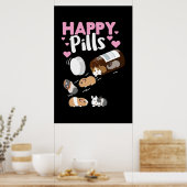 Happy Pill Guinea Pig Poster (Keuken)