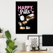 Happy Pill Guinea Pig Poster (Thuiskantoor)