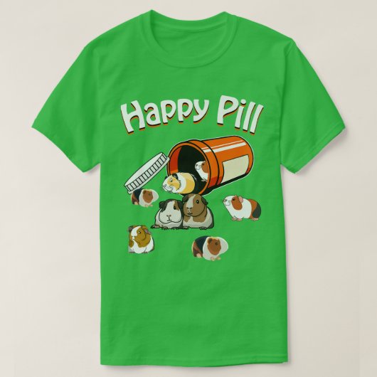 Happy Pill Guinea Pig T-shirt (Design voorkant)