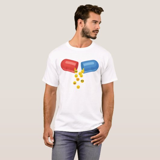 Happy Pill: positieve motieven T-shirt (Voorkant volledig)