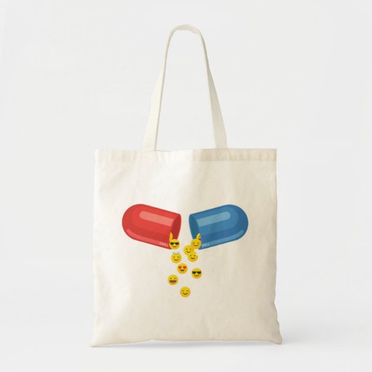 Happy Pill: positieve motieven Tote Bag (Voorkant)