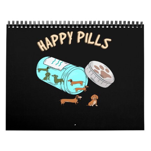 Happy Pills Dachshund Cute Dog Lover Kalender (Hoes)
