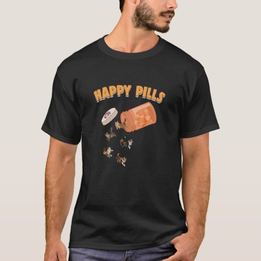 Happy Pills Maine Coon Cat Funny Kitten Lover T-shirt (Voorkant)