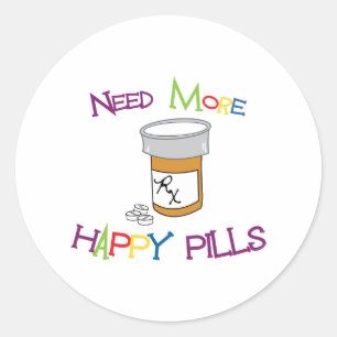 Happy Pills Ronde Sticker
