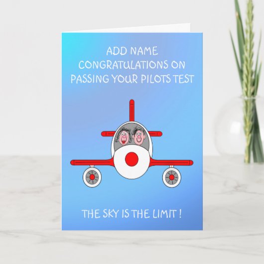 Happy pilot is net geslaagd kaart (Voorkant)