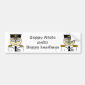 Happy piloten maken gelukkige landingstunts bumpersticker (Voorkant)