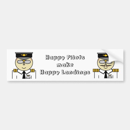 Happy piloten maken gelukkige landingstunts bumpersticker (Voorkant)