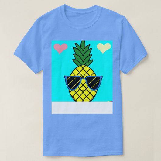 Happy Pineappel met zonnebril T-shirt (Design voorkant)