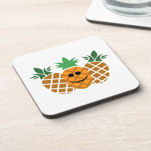 Happy Pineappel-ontwerp - Hard Plastic onderzetter