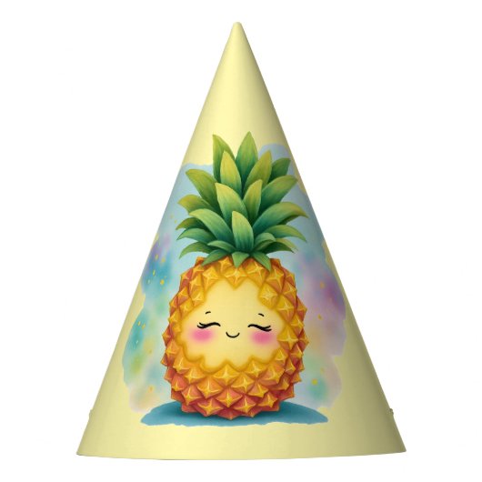 Happy Pineapple Birthday Party Hat Feesthoedjes (Voorkant)