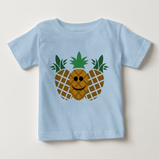 Happy Pineapple Design - Baby Fine Jersey T-Shirt (Voorkant)