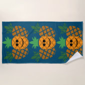Happy Pineapple Design - Beach Towel Strandlaken (Voorkant)