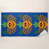 Happy Pineapple Design - Beach Towel Strandlaken (Voorkant)