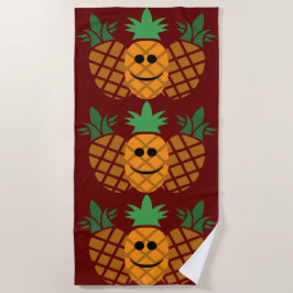 Happy Pineapple Design - Beach Towel Strandlaken