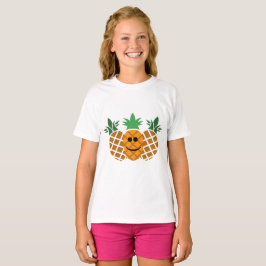 Happy Pineapple Design - Girls' Basic T-Shirt