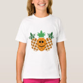 Happy Pineapple Design - Girls' Basic T-Shirt (Voorkant)