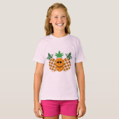 Happy Pineapple Design - Girls' Basic T-Shirt (Voorkant volledig)