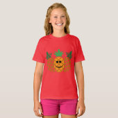 Happy Pineapple Design - Girls' Basic T-Shirt (Voorkant volledig)