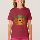 Happy Pineapple Design - Girls' Basic T-Shirt (Voorkant)