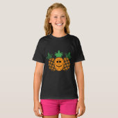 Happy Pineapple Design - Girls' Basic T-Shirt (Voorkant volledig)