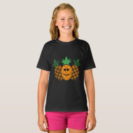 Happy Pineapple Design - Girls' Basic T-Shirt
