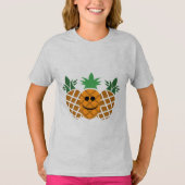 Happy Pineapple Design - Girls' Basic T-Shirt (Voorkant)