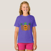 Happy Pineapple Design - Girls' Basic T-Shirt (Voorkant volledig)