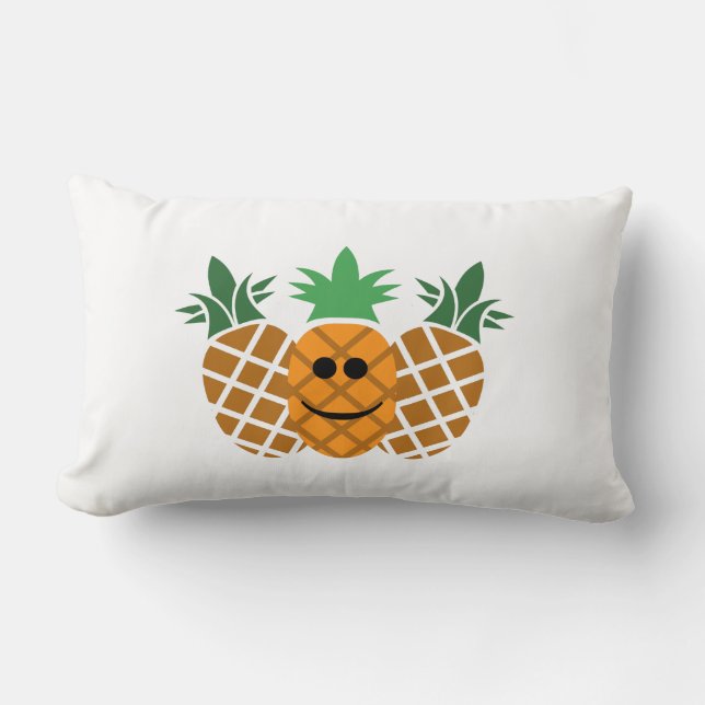 Happy Pineapple Design -Polyester Sierkussen, Lu Kussen (Voorkant)