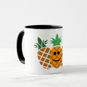 Happy Pineapple-ontwerp - zwarte 11 oz combinatiem Mok (Voorkant links)