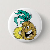 Happy Pineapple Ronde Button 5,7 Cm (Voorkant)