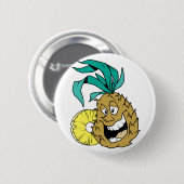 Happy Pineapple Ronde Button 5,7 Cm (Voorkant /achterkant)