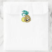 Happy Pineapple Ronde Sticker (Tas)