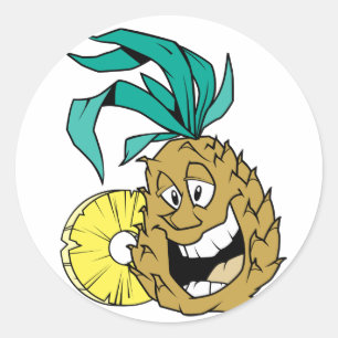 Happy Pineapple Ronde Sticker