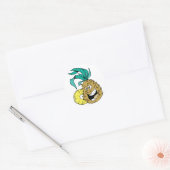 Happy Pineapple Ronde Sticker (Envelop)