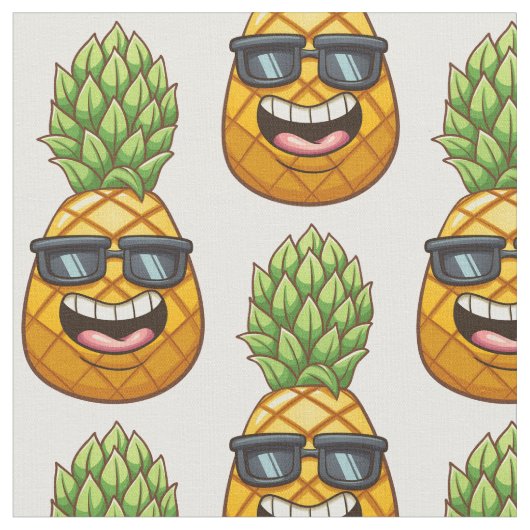 Happy Pineapple Stof (Close Up)