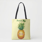 Happy Pineapple Summer Canvas tas (Voorkant)
