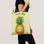 Happy Pineapple Summer Canvas tas (Dichtbij)