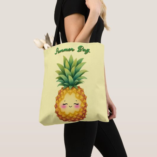 Happy Pineapple Summer Canvas tas (Dichtbij)