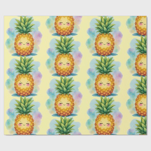 Happy Pineapple Wrapping Paper Cadeaupapier (Vlak)