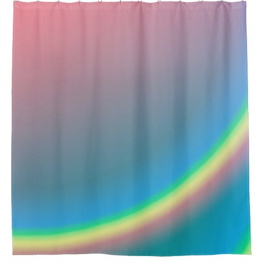 Happy Pink Blue en Rainbow Douchegordijn (Voorkant)