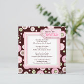 Happy Pink Dot Chocolate Birthday Party Invitation Kaart (Staand voorkant)