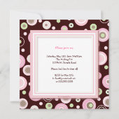 Happy Pink Dot Chocolate Birthday Party Invitation Kaart (Achterkant)
