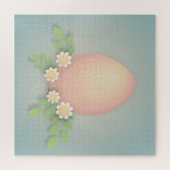 Happy pink-eitjes en melkbloemen legpuzzel (Horizontaal)
