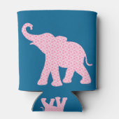 Happy Pink Elephant-Art Pattern Cute Blikjeskoeler (Achterkant)