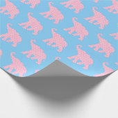 Happy Pink Elephant Art Pattern Cute Cadeaupapier (Hoek)