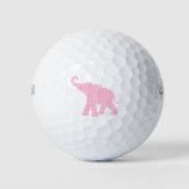 Happy Pink Elephant-Art Pattern Cute Golfballen (Voorkant)