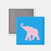 Happy Pink Elephant-Art Pattern Cute Magneet (Voorkant / Achterkant)