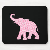 Happy Pink Elephant-Art Pattern Cute Muismat (Voorkant)