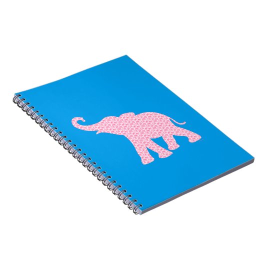 Happy Pink Elephant-Art Pattern Cute Notitieboek (Rechterzijde)