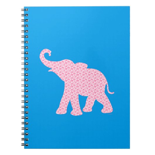 Happy Pink Elephant-Art Pattern Cute Notitieboek (Voorkant)